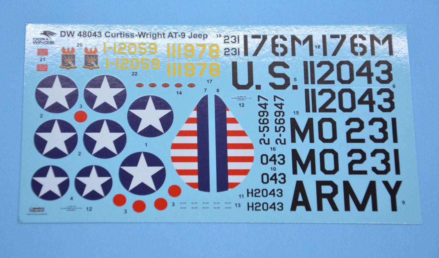 400 - Dora Wings - 48043 - Curtiss-Wright AT-9 Jeep - decals