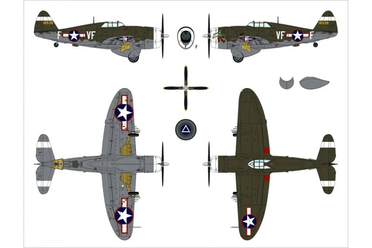 300 - Dora Wings - 48054 - Republic P-47C Thunderbolt with Ferry Tank - paint schemes