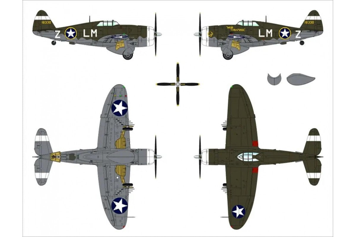 301 - Dora Wings - 48054 - Republic P-47C Thunderbolt with Ferry Tank - paint schemes