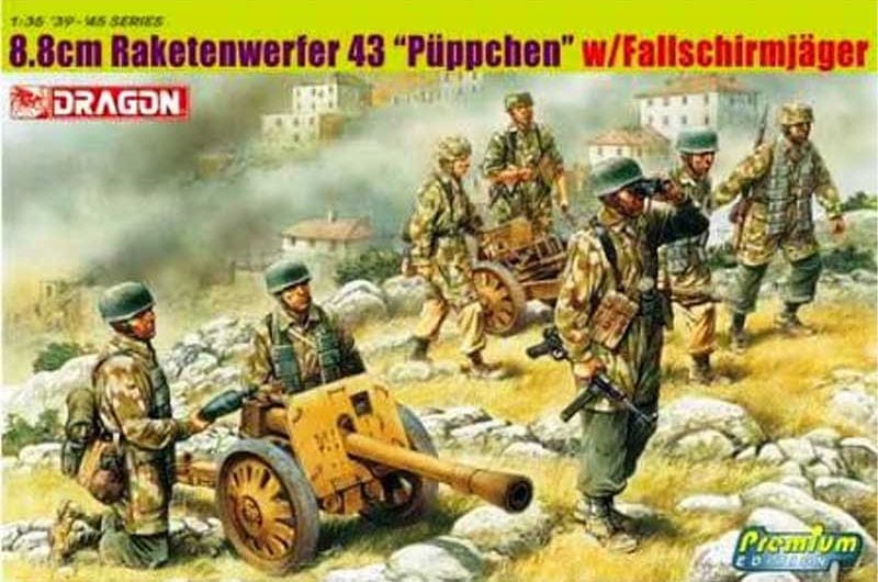 010 - Dragon - 6528 - 8.8cm Raketenwerfer 43 Puppchen with Limber and Crew - primary image