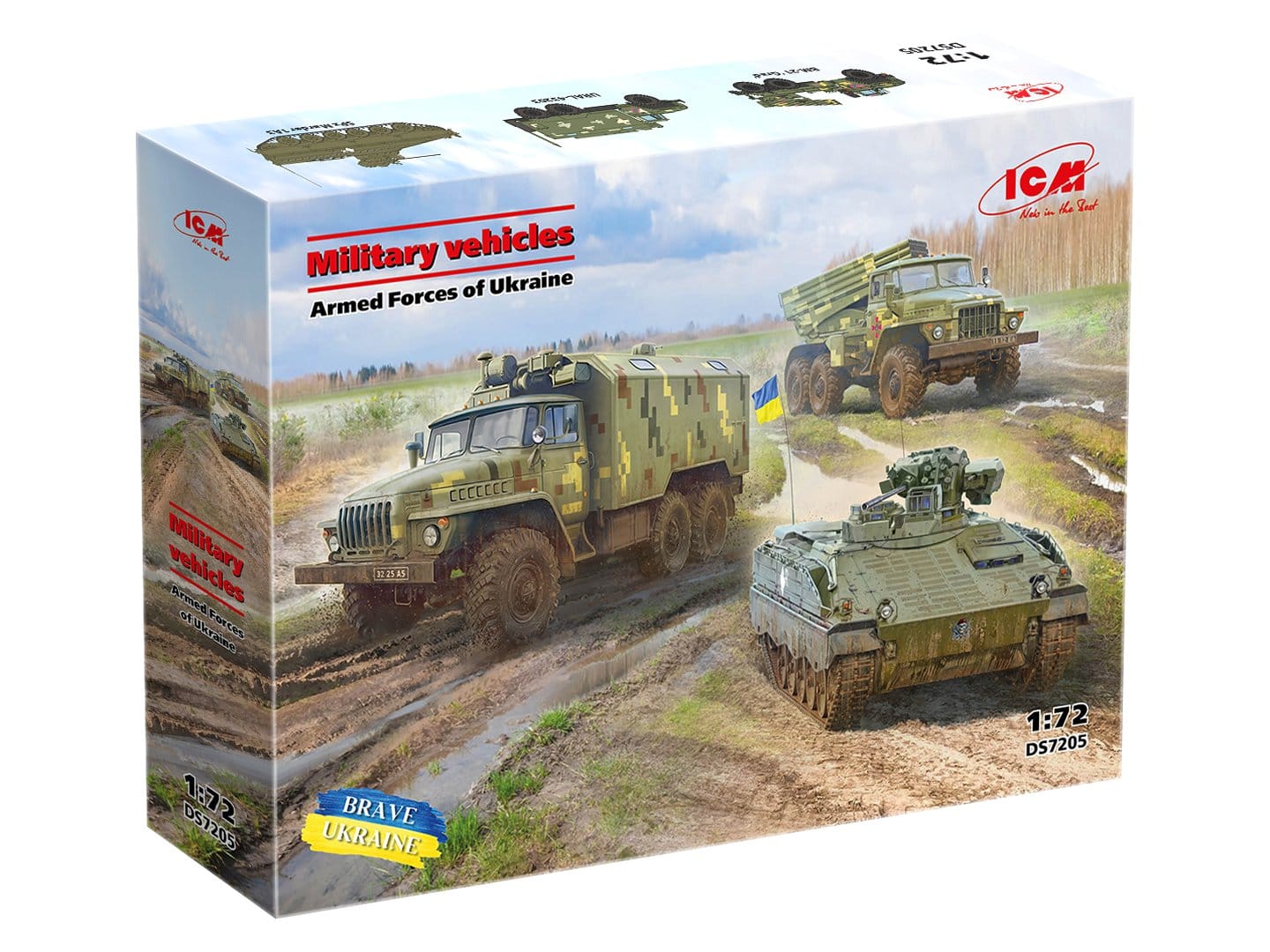 100 - ICM - DS7205 - Military vehicles of the Armed Forces of Ukraine - box front right angle