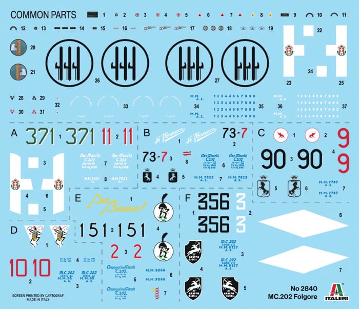 Italeri - 2840 - Macchi C.202 Folgore - decals