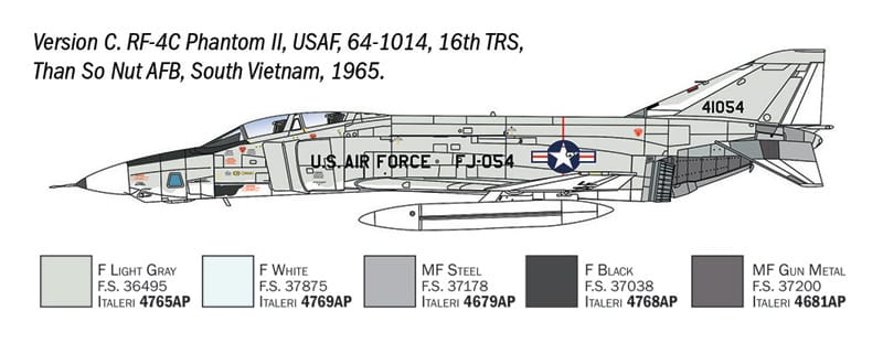 Italeri - 1477 - McDonnell Douglas RF-4C/E Phantom II - paint schemes