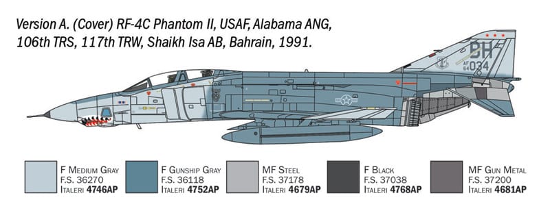300 - Italeri - 1477 - McDonnell Douglas RF-4C/E Phantom II - paint schemes