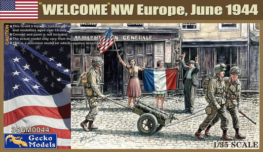 010 - ‘Welcome’ - United States Paratroopers and French Civilians (NW Europe, June 1944) - primary image