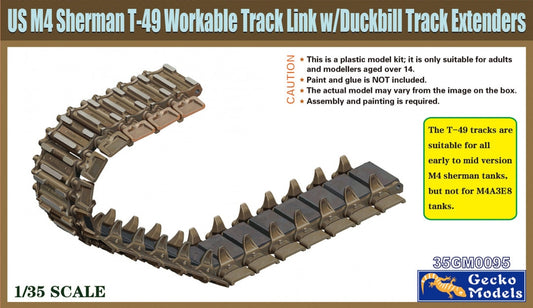 010 - M4 Sherman T-49 Workable Track Links with Duckbill Track Extenders - primary image