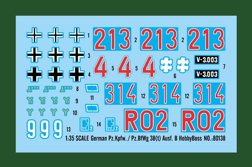 400 -  -  - Pz.Kpfw. 38(t) Ausf. B / Pz.BfWg. 38(t) Ausf. B - decal sheet