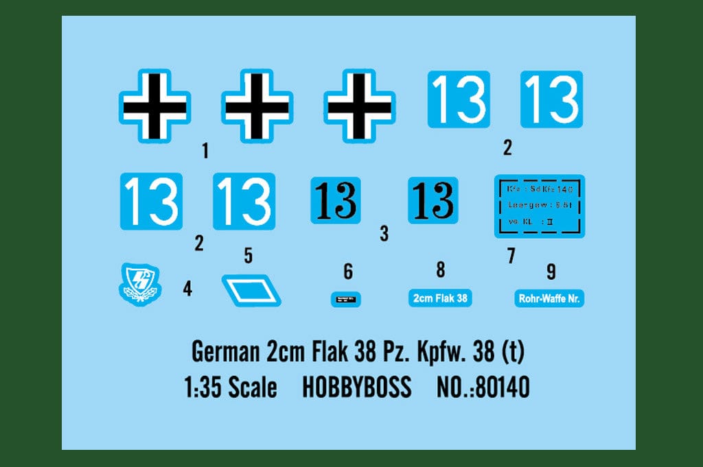 400 -  -  - Flakpanzer 38(t) - decal sheet
