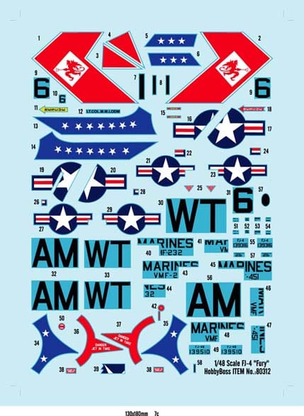 400 - HobbyBoss - 80312 - North American FJ-4 Fury - decals