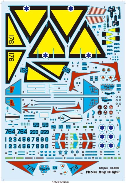 400 - HobbyBoss - 80316 - Dassault Mirage IIICJ - decals