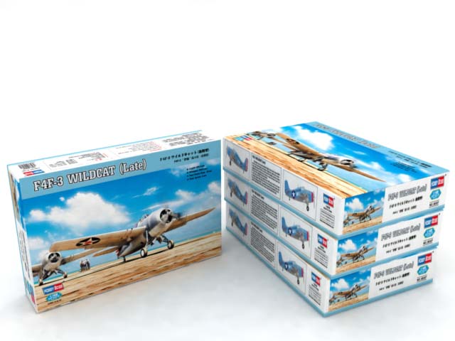 100 - HobbyBoss - 80327 - Grumman F4F-3 Wildcat (late) - box front left angle