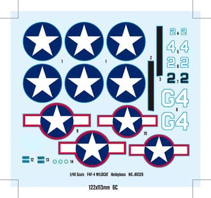 400 - HobbyBoss - 80328 - Grumman F4F-4 Wildcat - decals