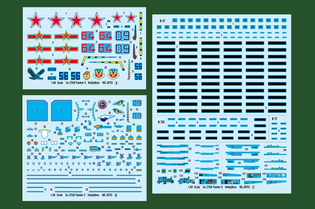 400 - HobbyBoss - 81713 - Sukhoi Su-27UB Flanker C - decals