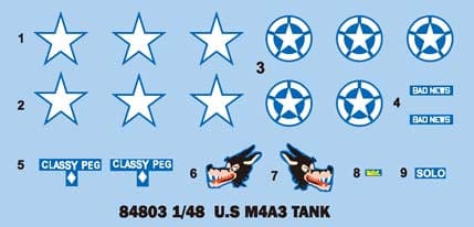 400 - HobbyBoss - 84803 - M4A3 Sherman - decals