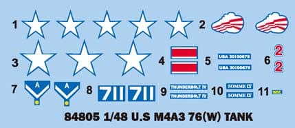 400 - HobbyBoss - 84805 - M4A3(76)W Sherman - decals
