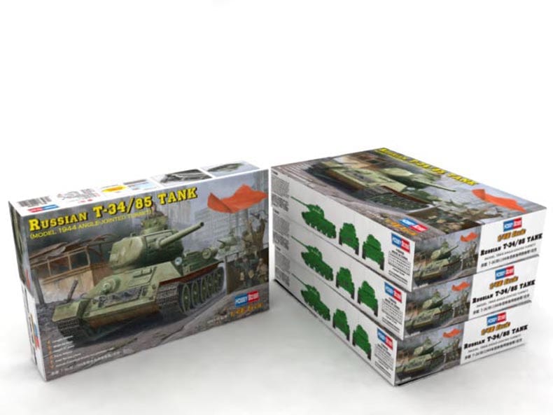 100 - HobbyBoss - 84809 - T-34-85 obr. 1944 Angle-Jointed Turret - box front left angle