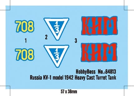 400 - HobbyBoss - 84813 - KV-1 obr. 1942 Cast Turret - decals