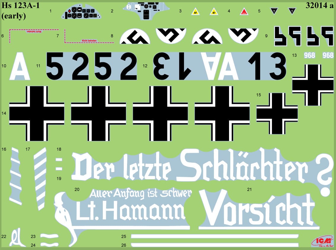 400 - ICM - 32014 - Henschel Hs 123 A-1 - decals