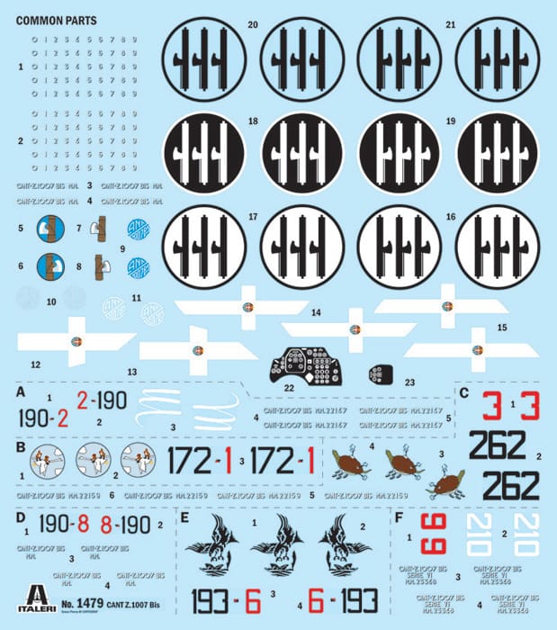 Italeri - 1479 - CANT Z.1007bis Alcione - decals