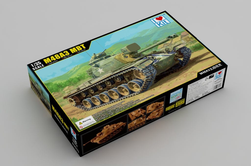 Patton Scale Model I Love Kit 1/35 scale M48A3 Patton main battle tank plastic model kit ...
