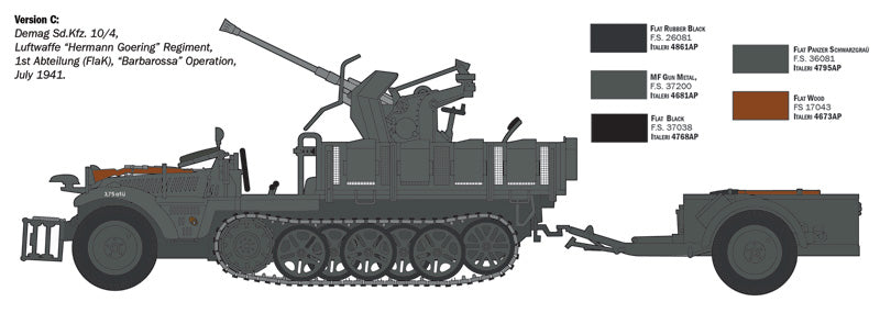 Sd.Kfz. 1/4 avec 2cm FlaK 30 et son équipage