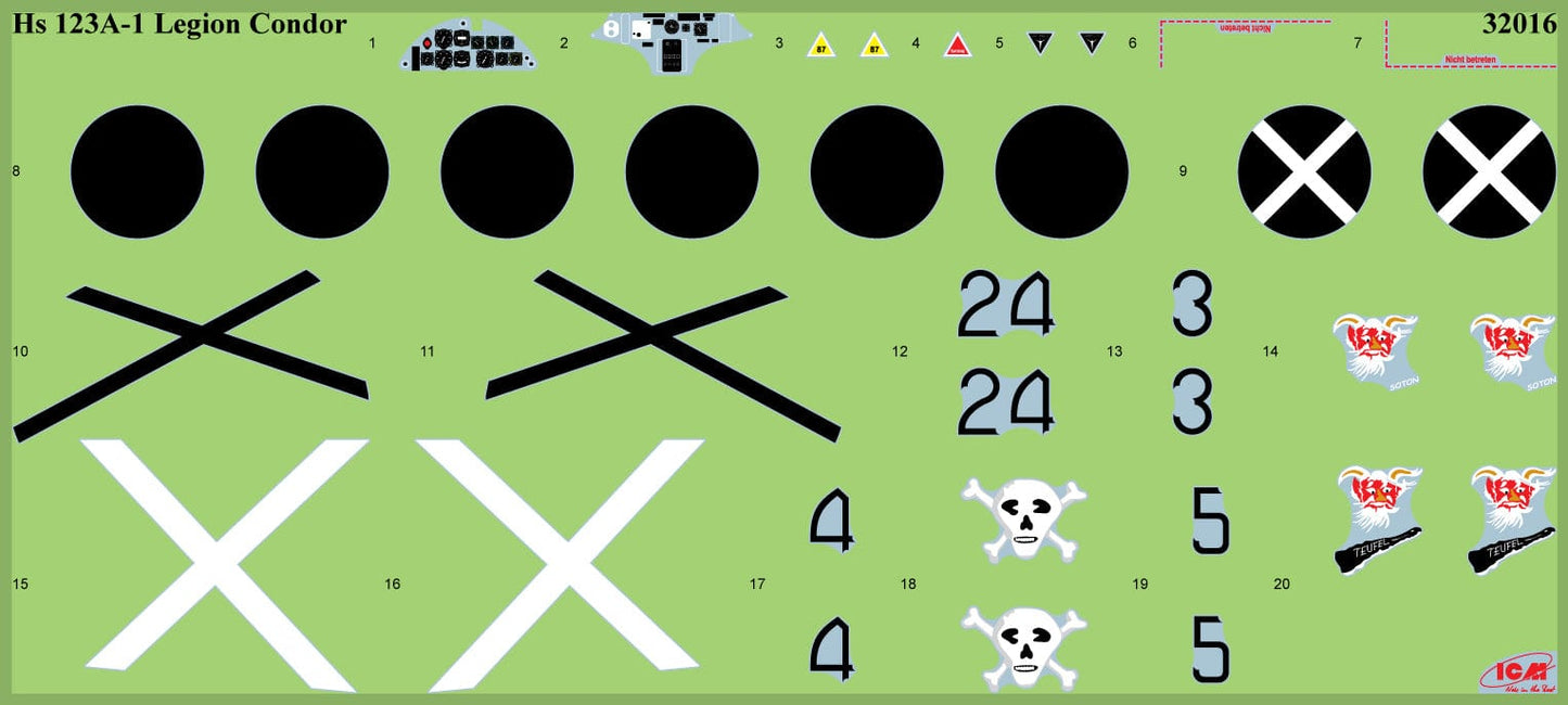 400 - ICM - 32016 - Henschel Hs 123 A - decals