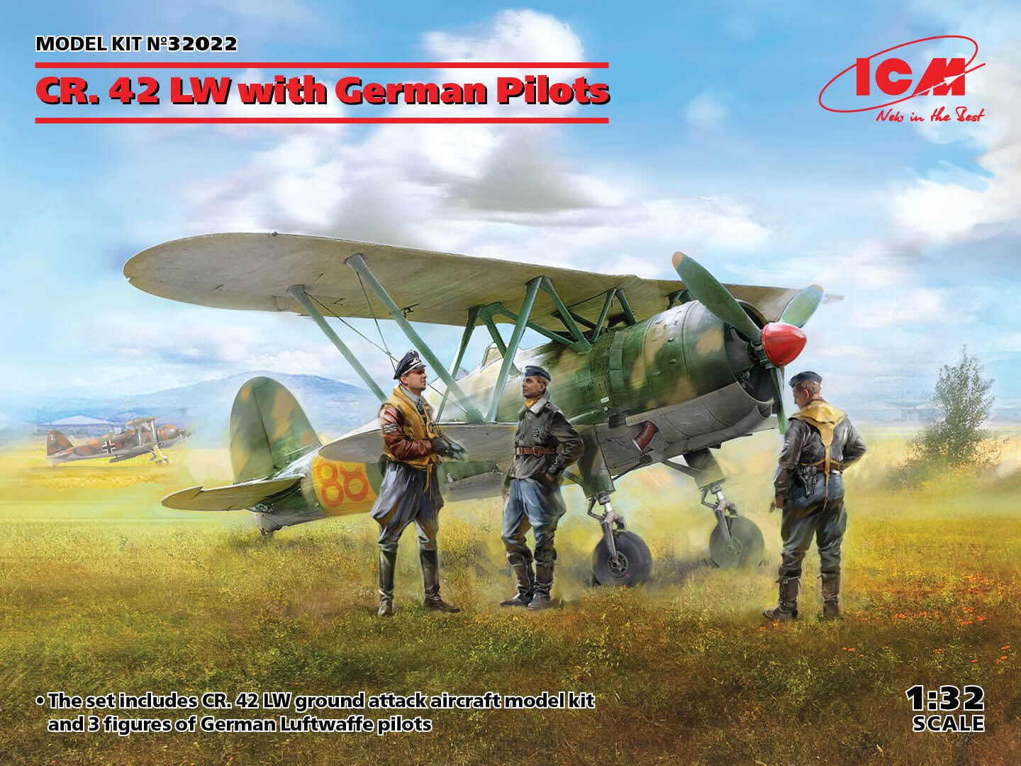 010 - ICM - 32022 - Fiat CR.42LW Falco with German Pilots - primary image