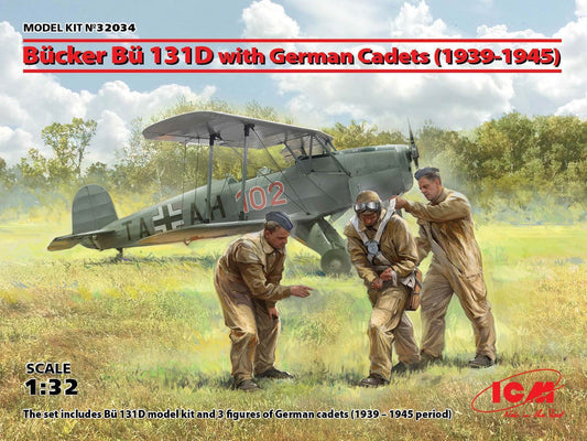 010 - ICM - 32034 - Bücker Bü 131D Jungmann with German Cadet Pilots - primary image