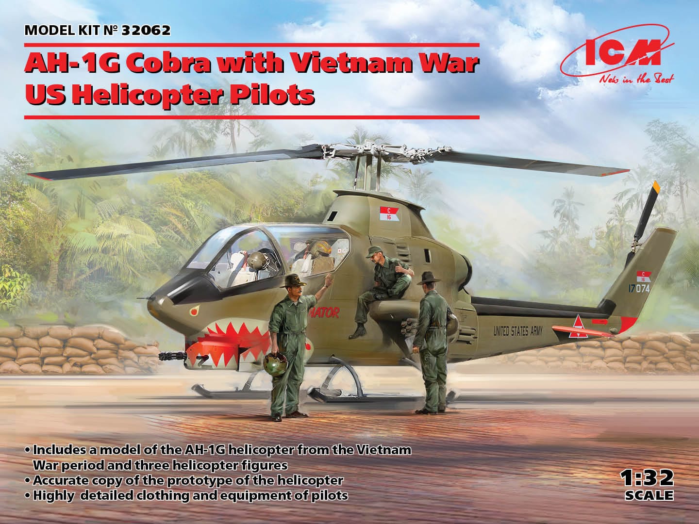 010 - ICM - 32062 - Bell AH-1G Cobra (late) with United States Pilots - primary image