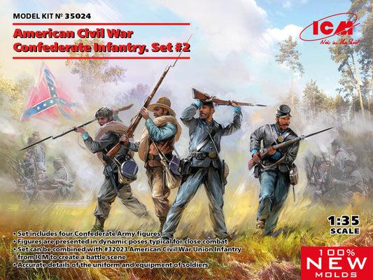 010 - ICM - 35024 - ACW Confederate Infantry Set 2 - primary image