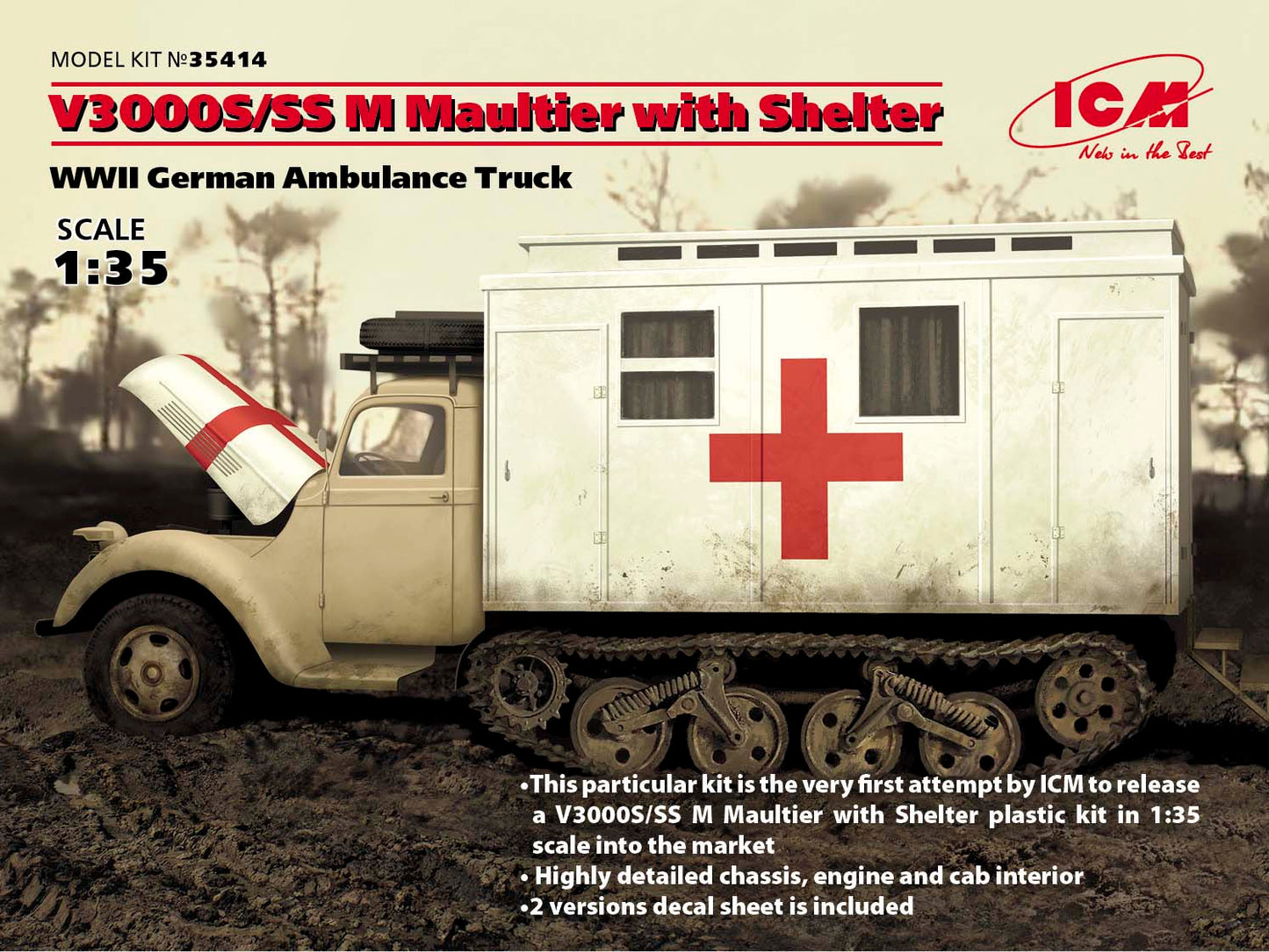 010 - ICM - 35414 - Ford-Werke Sd.Kfz. 3/4 Maultier Ambulance - primary image