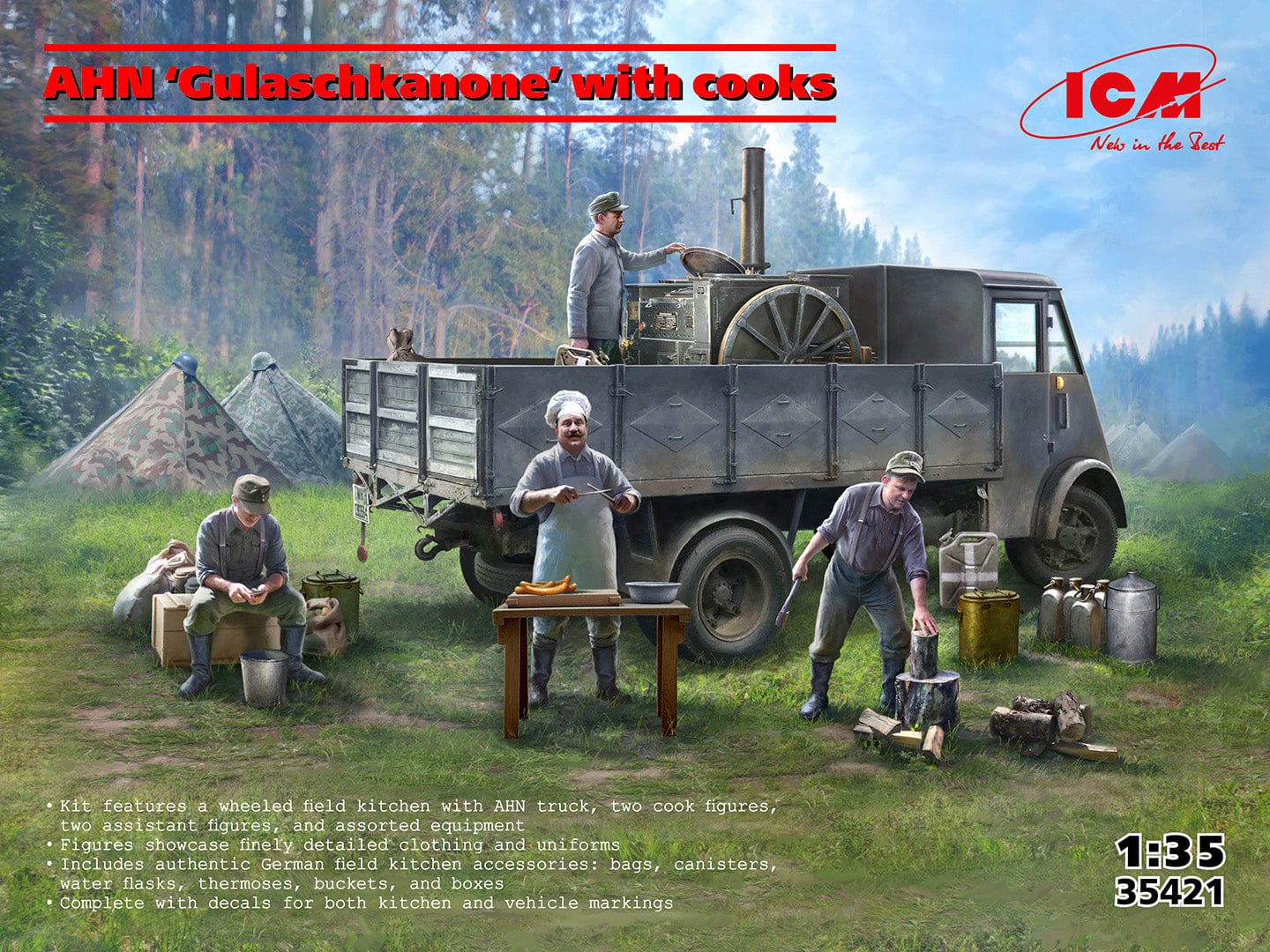 010 - ICM - 35421 - Renault AHN Hf. 11/13 ‘Gulaschkanone’ with Cooks - primary image