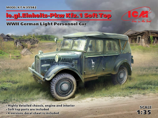 010 - ICM - 35582 - Stoewer R180 le.gl.Einheits-Pkw Kfz. 1 Soft Top - primary image
