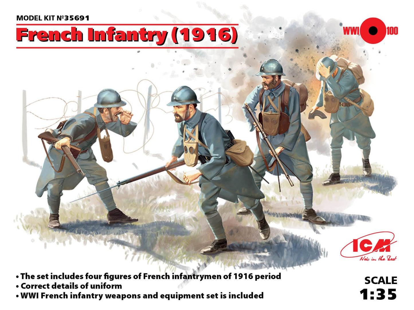 010 - ICM - 35691 - French Infantry (1916) - primary image