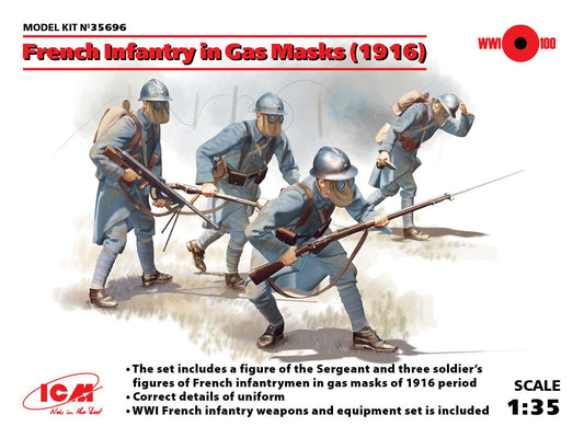 010 - ICM - 35696 - French Infantry in Gas Masks (1918) - primary image