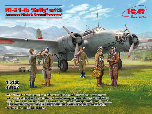 010 - ICM - 48197 - Mitsubishi Ki-21-Ib Sally with Pilots and Ground Staff - primary image