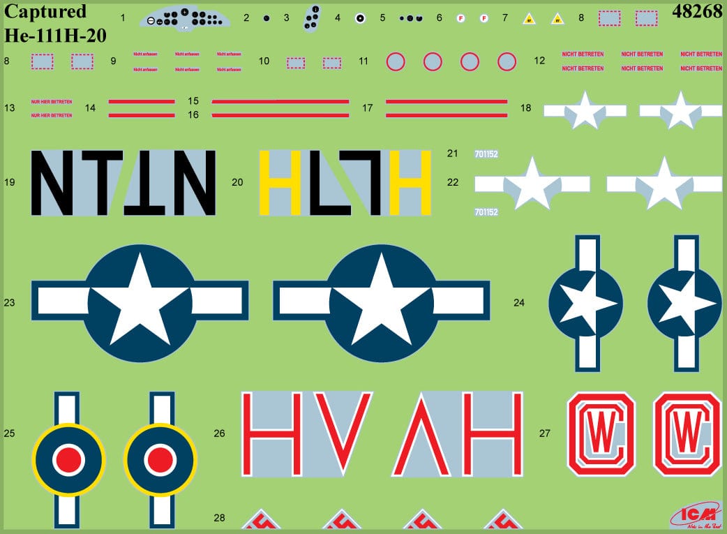 400 - ICM - 48268 - Heinkel He 111 H-20 - decals