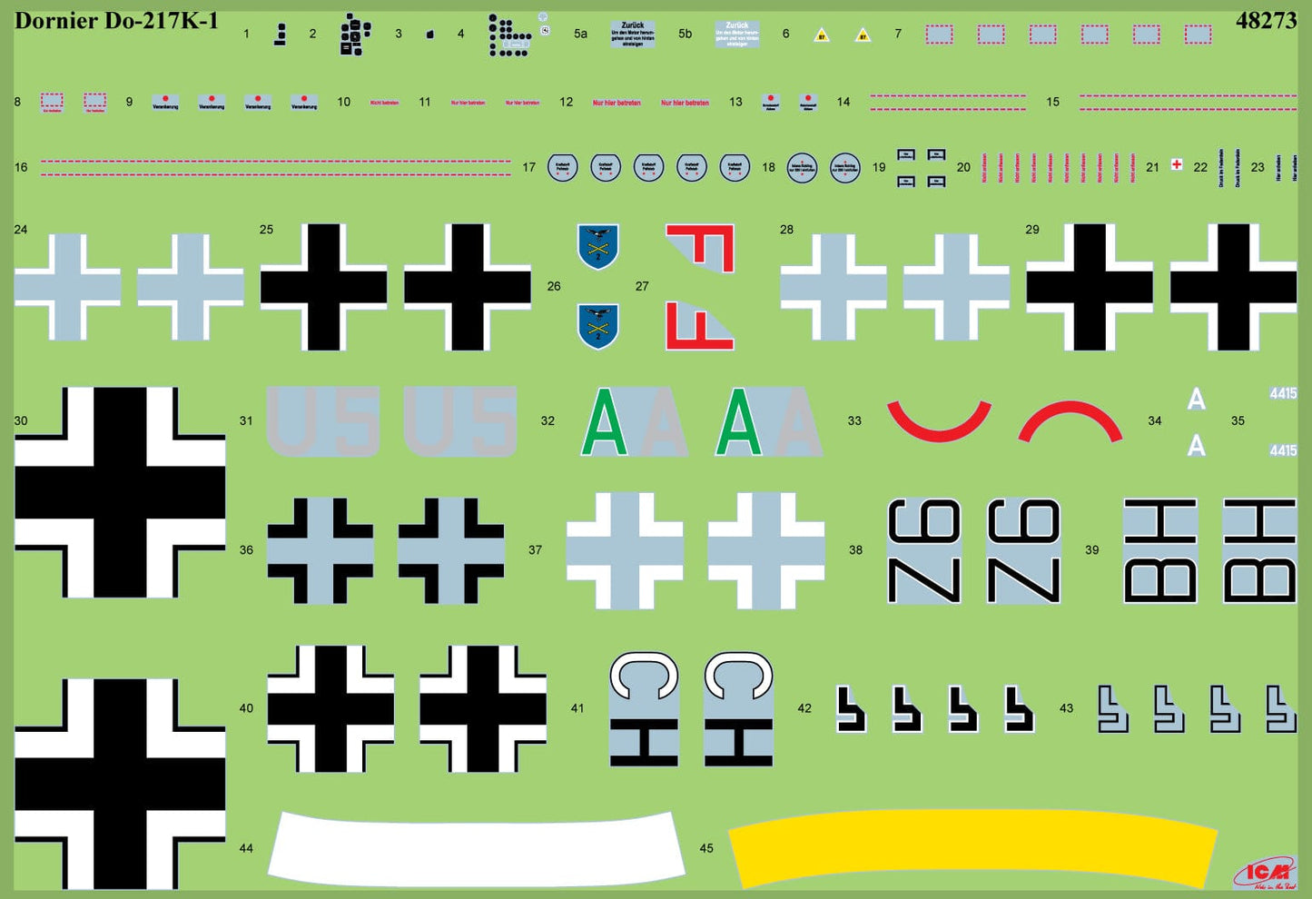 400 - ICM - 48273 - Dornier Do 217 K-1 - decals