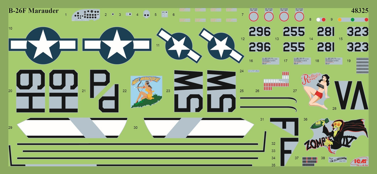 400 - ICM - 48325 - Martin B-26F Marauder - decals