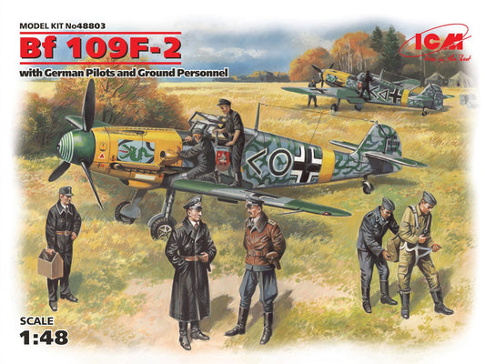 010 - ICM - 48803 - Messerschmitt Bf 109 F-2 with Pilots and Ground Staff - primary image