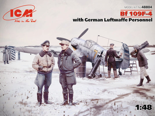 010 - ICM - 48804 - Messerschmitt Bf 109 F-4 with Pilots and Ground Staff (Winter) - primary image