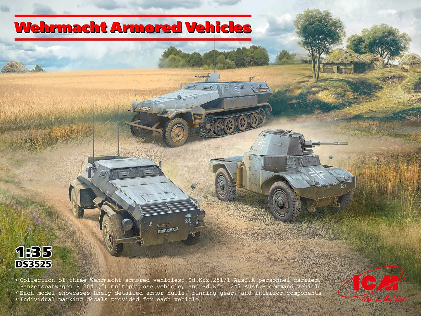 010 - ICM - DS3525 - Wehrmacht Armoured Vehicles - primary image