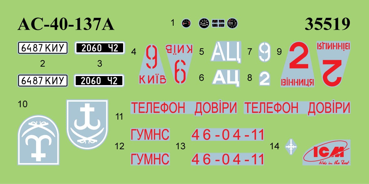 401 - ICM - DS3527 - Fire Trucks of Ukraine - decals