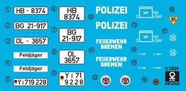 Das Werk - 35045 - Volkswagen Kurierwagen Typ 181 (Bluelight) - decals