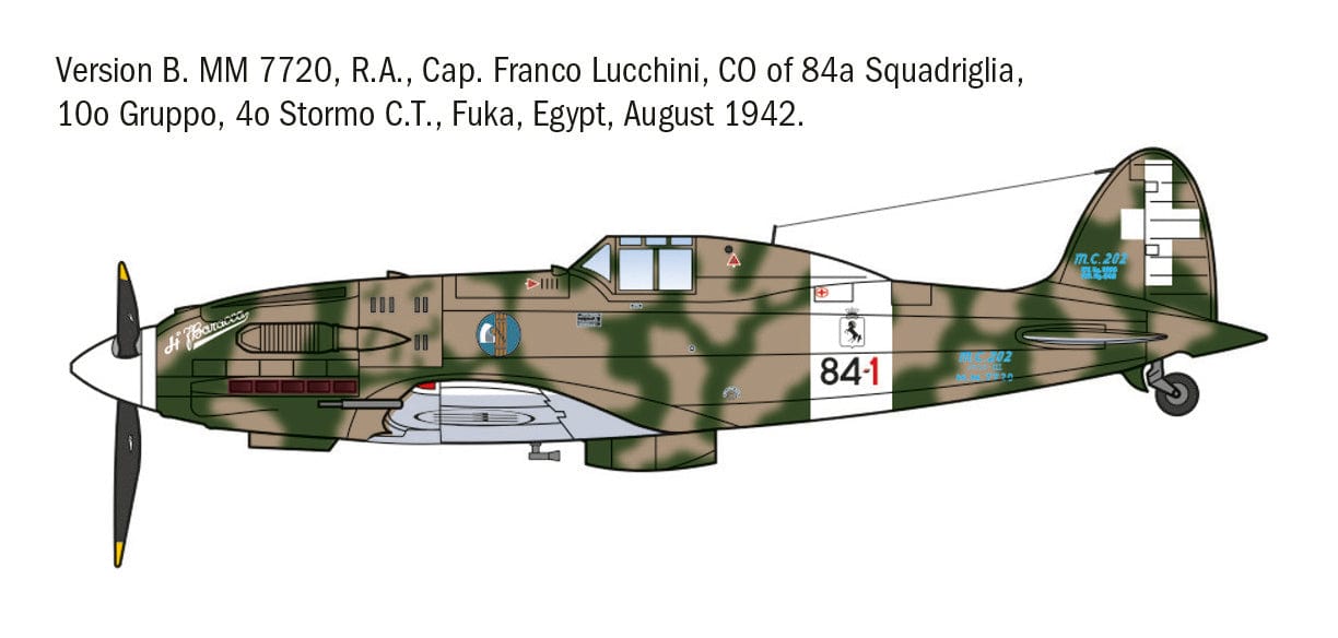 301 - Italeri - 1481 - Macchi C.202 Folgore ‘WWII Aces’ - paint schemes