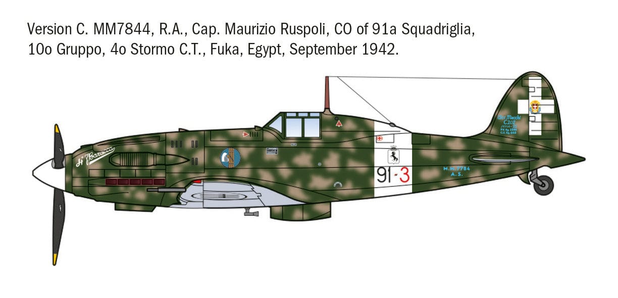 302 - Italeri - 1481 - Macchi C.202 Folgore ‘WWII Aces’ - paint schemes