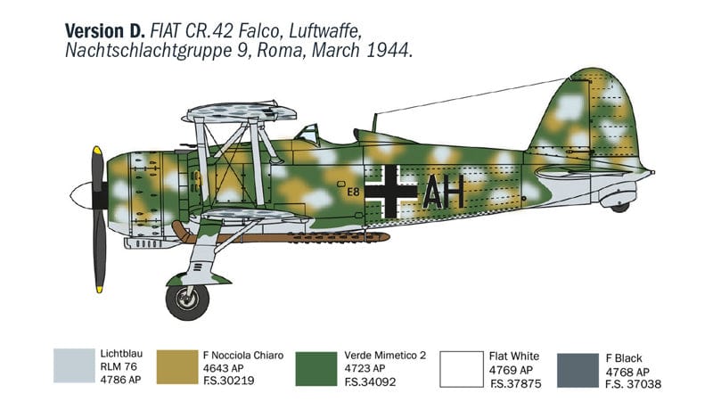 303 - Italeri - 1485 - Fiat CR.42CN Falco - paint schemes
