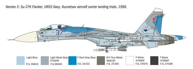 302 - Italeri - 197 - Sukhoi Su-33 Flanker D - paint schemes