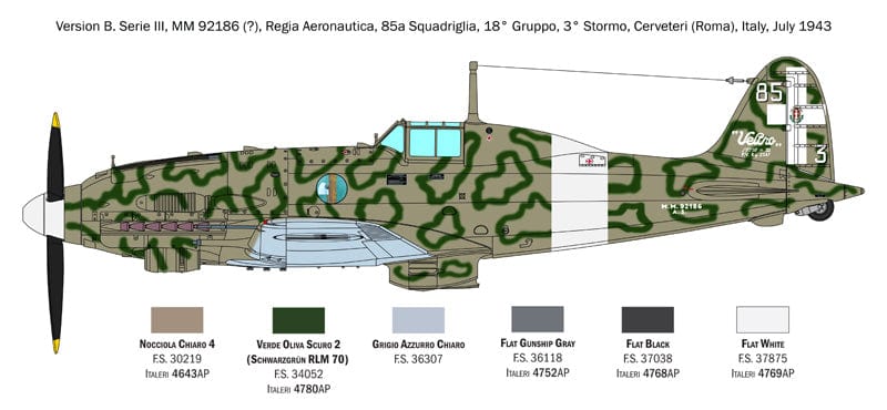 301 - Italeri - 2519 - Macchi MC.205 Veltro - paint schemes