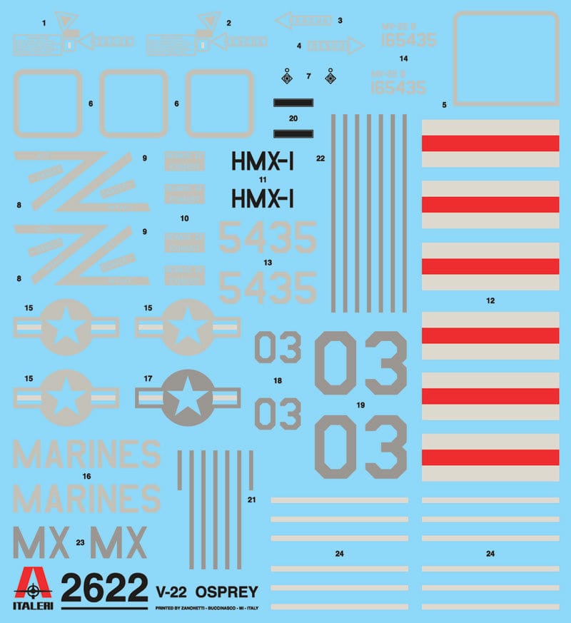 400 - Italeri - 2622 - Bell-Boeing V-22 Osprey - decals